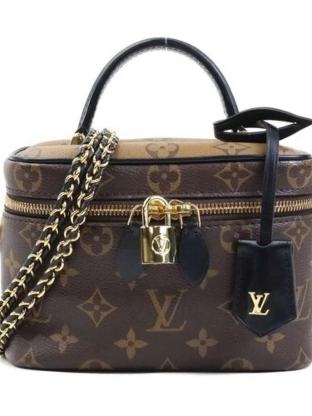 Auth LOUIS VUITTON Vanity NV PM Handbag Crossbody Shoulder Bag Brown - 90060a